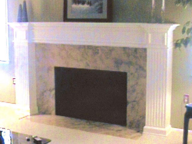 White Fluted Fireplace Mantle