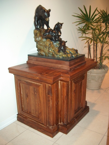 Pecky Cypress Statue Display