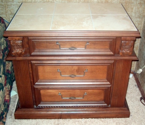 Maple Night Stand with Stone Top