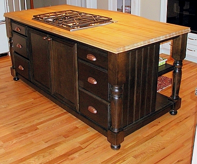 Kitchen Island with Butcher Block Top