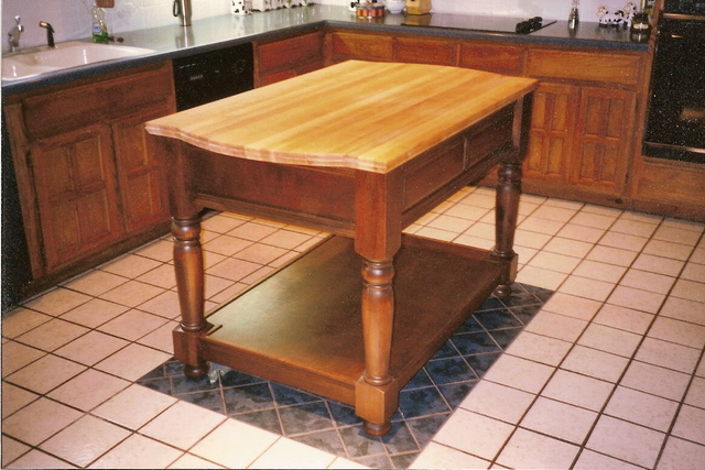 Cherry Island With Butcher Block Top