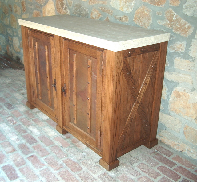 Outdoor Oak Refrigertor Buffet Cabinet