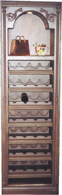 Painted Wine Storage Cabinet With Slide Out Racks