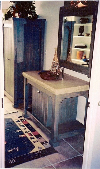 Pine Sante fe Bathroom Vanity and Linen Cabinet