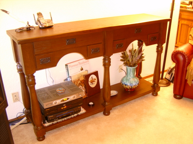 Oak Console with Turned Legs