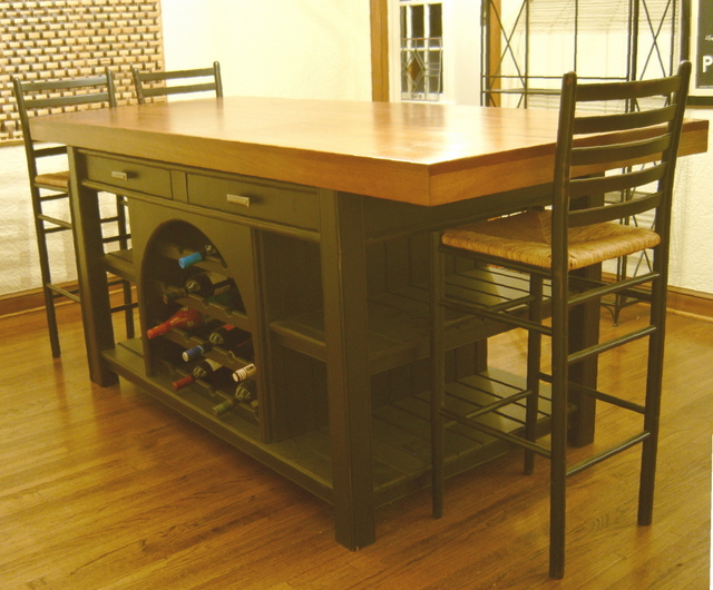 Honduras Mahogany Sliding Top Island Table