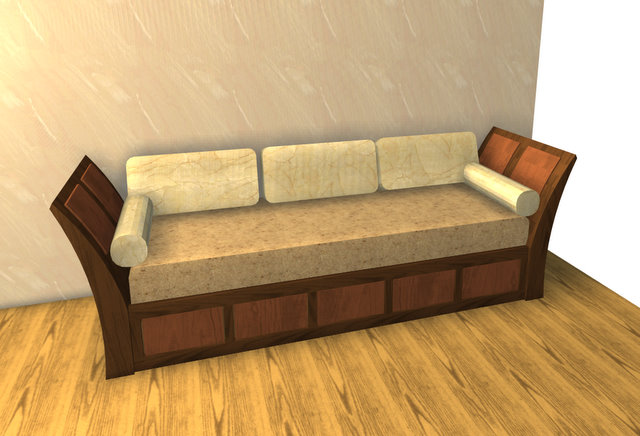 Wood Base Wingside Couch