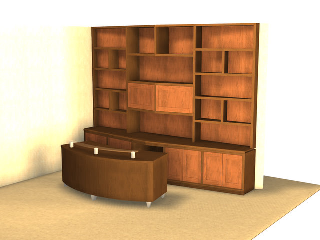 Contemporary Desk with Cabinetry