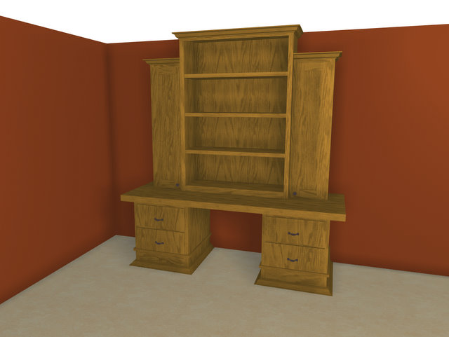 Desk with Upper Book Shelves