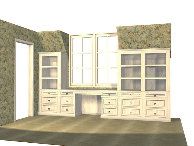 Window Office – Desk with Cabinetry