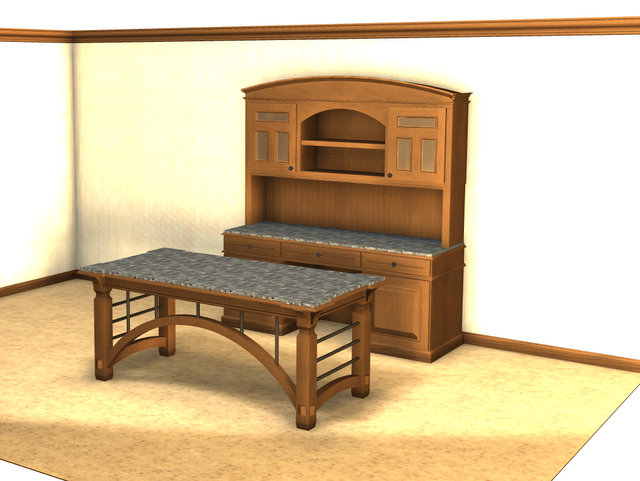 Desk with Cabinetry