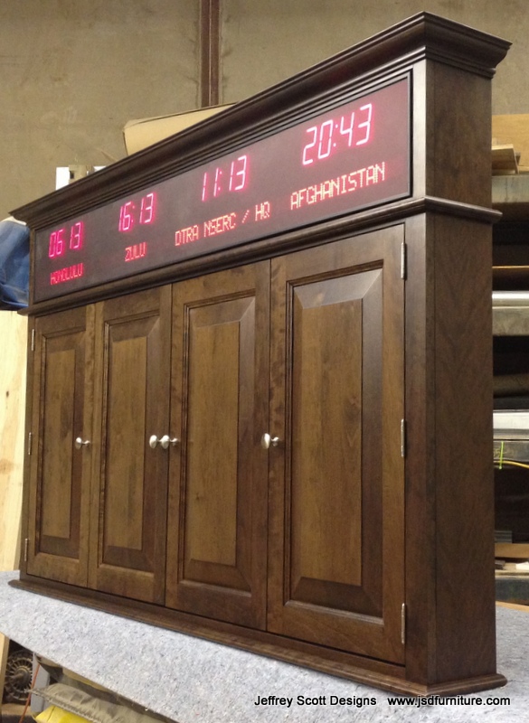 Whiteboard Cabinet with Military Clock