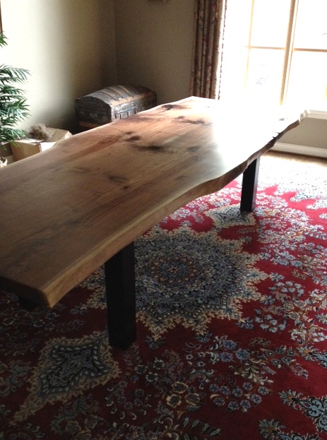 Live Edge Table – Book-matched Black Walnut wood